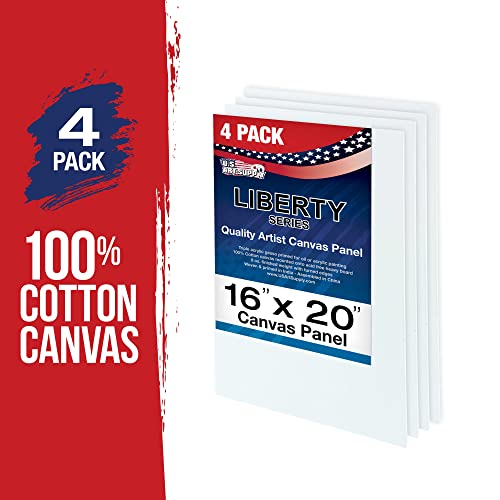 U.S. Art Supply 16 X 20 Inch Art Canvas Board Panels 4 Pack - 8 Ounce - size: 16" x 20"