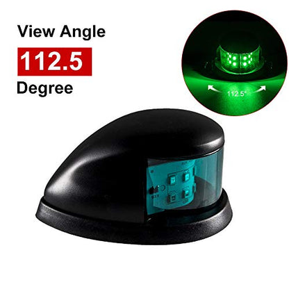 LED Boat Navigations Light Marine Red and Green Bow Light (Black) - color: Black