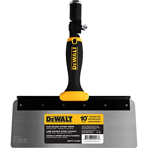 DEWALT 10" Offset Knife, 0.5mm Stainless Steel FLEX Blade | Soft-Grip Handle | DXTT-2-383 - size: 10"