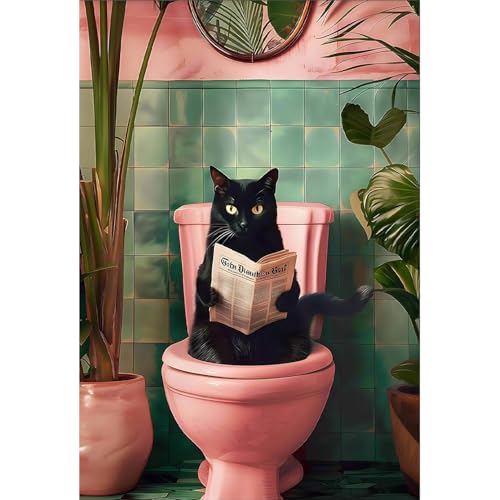 KICHANG Black Cat Paint by Numbers Kit for Adults Beginner (Without Frame) - color: YH03833
