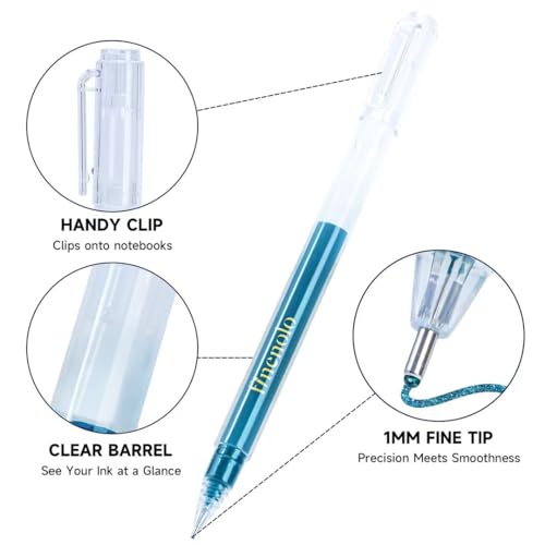 finenolo Glitter Gel Pens, Large Capacity Metallic Pens, 18 Colors Jumbo