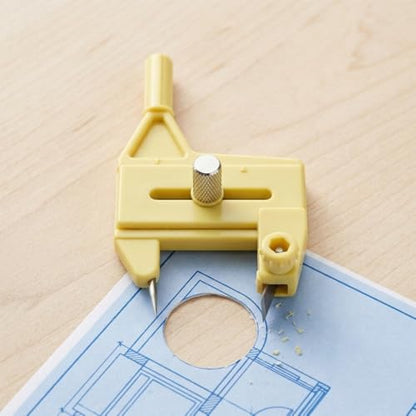 Adjustable Radius 1.5-50mm Compass Circle Cutter Rotaries Cutting Tool for DIY Craft, Paper, Fabric, and Scrapbooking
