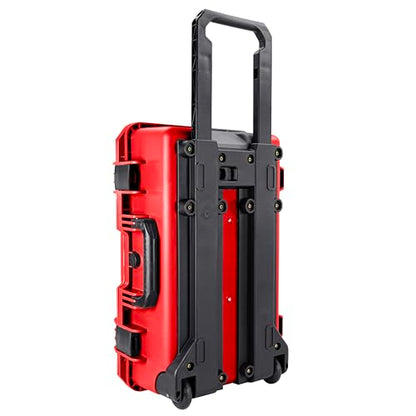 Eylar 22" Intact Premium Series Rolling Carry-On Hard Case with Wheels, IP67 Waterproof Crushproof, TSA Approved Travel Luggage, Customizable Pluck Foam for Cameras, Drones, Gear (Red) - color: Red