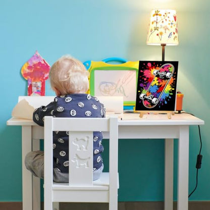 Gemozaic 4 Pack Paint by Numbers Kit for Kids Ages 8-12 with Frame & Easel - color: BKH2999-3002