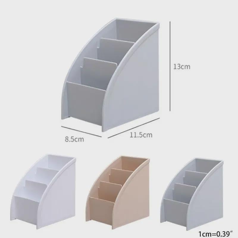3 Grid Remote Control Box Cosmetics Desktop Storage Case Stand Holder Home Office Stationery Phone Organizer (B)