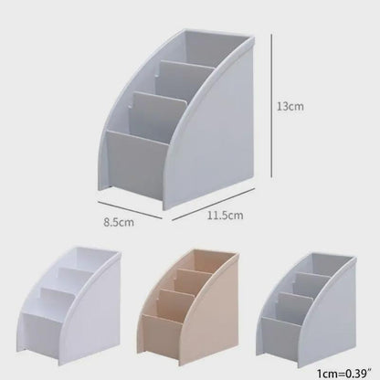 3 Grid Remote Control Box Cosmetics Desktop Storage Case Stand Holder Home Office Stationery Phone Organizer (B)