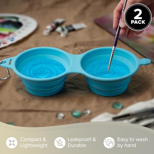 Silver Brush Limited Silver Essentials Paintbrush Water Bowl, 700ml/23.7oz - size: Double 700ml