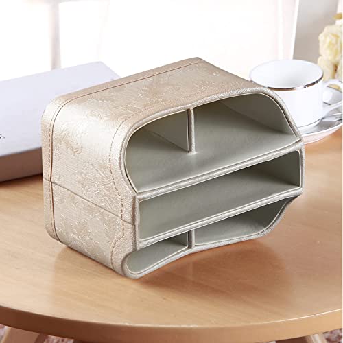 PU Leather 360° Rotatable Remote Control Holder,Nightstand TV Remote Caddy - color: 1 A Embroidery Flower
