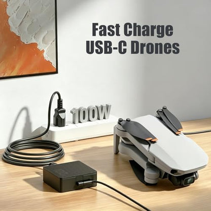100W USB-C Battery Charger Compatible with-DJI Air 3s 3 Avata 360 2 3 Drone