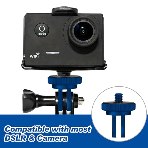 Frienda 4 Pcs Tripod Adapter Compatible with Gopro 1/4-20, Blue - color: Blue