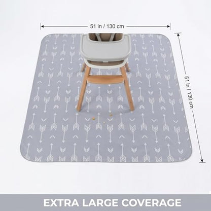 Splat Mat for Under High Chair, Waterproof Washable High Chair Floor Mat - color: Arrow