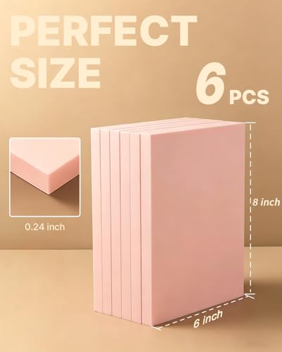 Rubber Linoleum Blocks for Printmaking: 6Pcs 6" x 8" Stamp Carving Kit - color: 6 PCS (6" x 8")