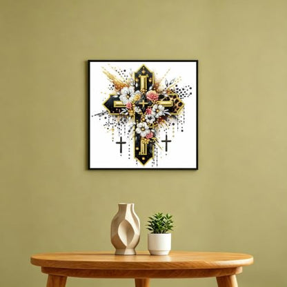 Cross Special Shape Diamond Painting for Adults Beginner,Dot Art 12 x 16 In - color: DE031