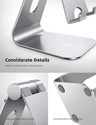 Lamicall Tablet Stand Holder for Desk - Adjustable Stand for 4-13" Tablets - color: Silver