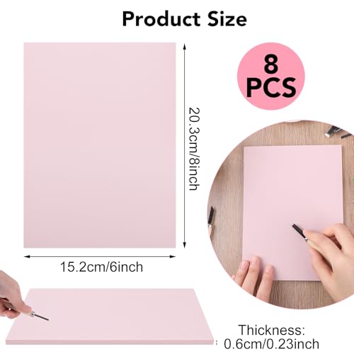 8 Pack Pale Pink Linoleum Blocks for Printmaking, 8 x 6 Inch - size: 8"x6"