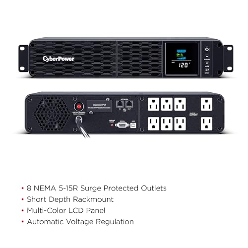 CyberPower CP1500PFCRM2U PFC Sinewave UPS Battery Backup - size: 1500VA, style: Rackmount 2U