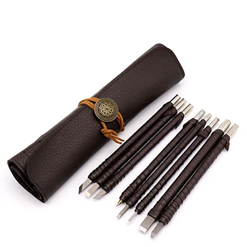 Stone Carving Tool Set Chisel Carving Tool Carving Kit 8pcs Engraving Carve Cutting Blade Chisel Tool Set Tungsten Steel for Soft Stone