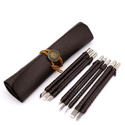 Stone Carving Tool Set Chisel Carving Tool Carving Kit 8pcs Engraving Carve Cutting Blade Chisel Tool Set Tungsten Steel for Soft Stone