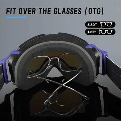 Motocross Goggles Anti-Fog Motorcycle Protective Eyewear for Men - color: Blue