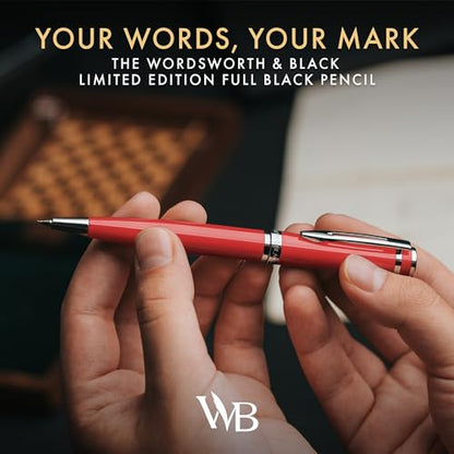 Wordsworth & Black Luxury Metal Mechanical Pencil 0.7mm for Writing, Red - color: Red Chrome