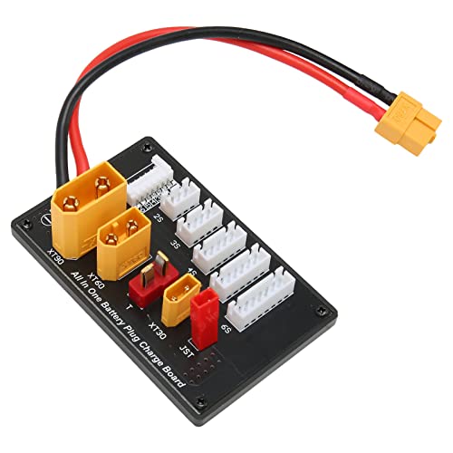 Generic 5 in 1 Lipo Battery Parallel Charging Board, Multi Charger Plate with XT30 XT60 XT90 JST T Connector, Ideal for Imax B6 B6AC IDST