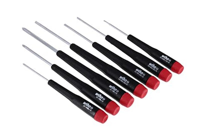 Wiha 26197 Precision Screwdriver Set, 7-Piece Mini Slotted & Phillips, PicoFinish Handles with Rotating Caps, Small Screwdrivers for Electronics & Fine Work