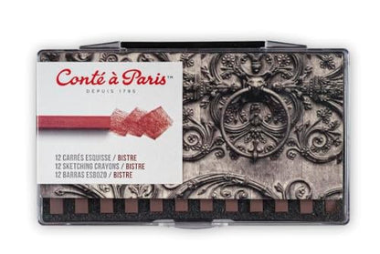 Conté à Paris 12 Count Sketching Crayons Set, Bistre - style: 12 Count - Bistre