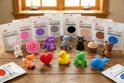 BOHS Foam Clay, 12 Colors, Air Dry Modeling Clay, 2.65 lb
