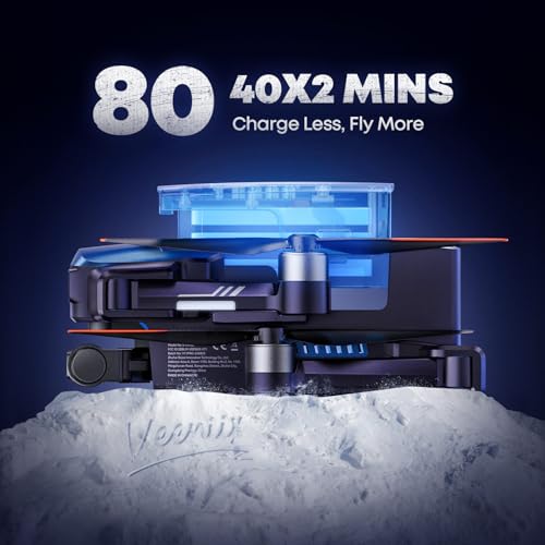 Veeniix V11PRO RC2 Drone for Adults 3-Axis Gimbal 8K Camera Screen Remote - color: Blue and White