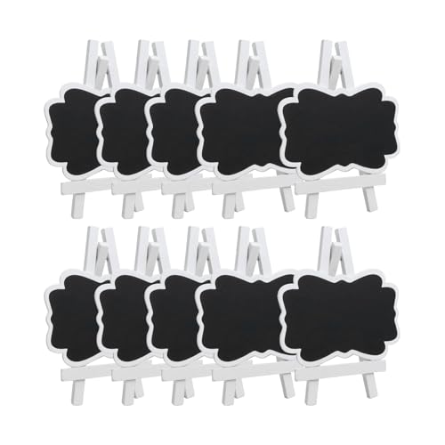 Quluxe Mini Chalkboard Signs, 10Pcs Wooden White Framed Chalkboard Labels