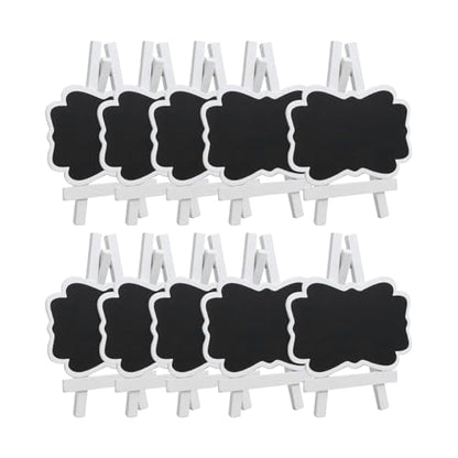 Quluxe Mini Chalkboard Signs, 10Pcs Wooden White Framed Chalkboard Labels