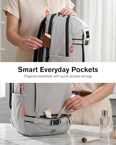 Tolaccea 30L Travel Laptop Backpack TSA Carry-On for Business Trips Commute - color: Light Gray