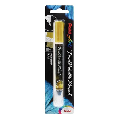 Pentel Arts DualMetallic Brush, Gold Ink - color: Gold, size: 1 Count (Pack of 1)
