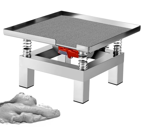 Concrete Vibration Table Vibrating Test Bench Model Plaster Oscillator Stainless Steel Vibrating Table for Concrete, Molds, Resin 110V (13.8x13.8 inches)