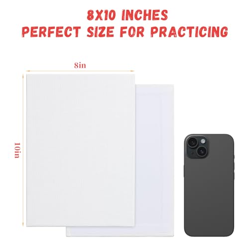 Simetufy 8x10 inch 24 Pcs Canvas Boards for Painting Flat Canvas Panels - size: 8"x10"