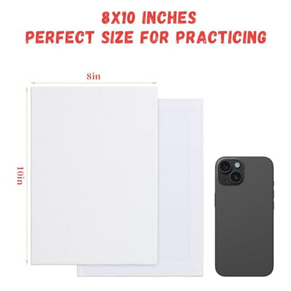Simetufy 8x10 inch 24 Pcs Canvas Boards for Painting Flat Canvas Panels - size: 8"x10"