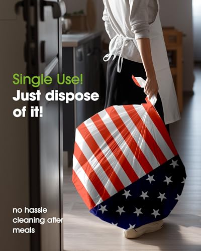 Pureegg 4th July Plastic Table Cloth Disposable 6 Pack, 54 x 108 Inch - color: Flag, size: 54" X 108" Rectangle
