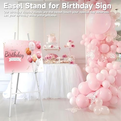Easel Stand for Sign, Metal Display Easel with Adjustable Chain,Silver - color: Sliver