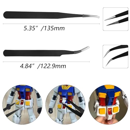 Professional 15 PCS Model Tools Kit Modeler Basic Tools Craft Set Hobby Building Tools Kit for Gundam Car Model Building Repairing and Fixing(C)