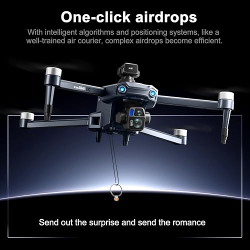 Airdrop Drone with Camera, Drones GPS Auto Return Foldable for Adults