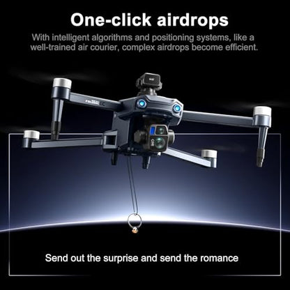 Airdrop Drone with Camera, Drones GPS Auto Return Foldable for Adults