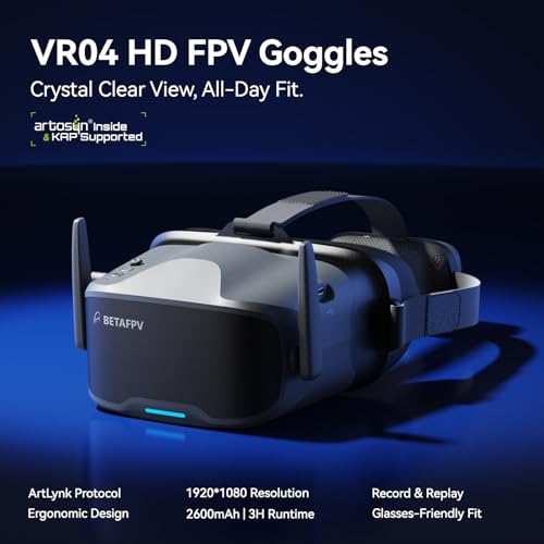 BETAFPV VR04 HD FPV Goggles with 1080P 4.5" Screen LCD for P1 Air Unit VTX