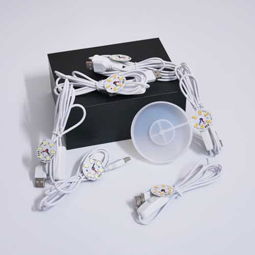 Round Display Base Silicone Mold with 6PCS LED Light for Resin
