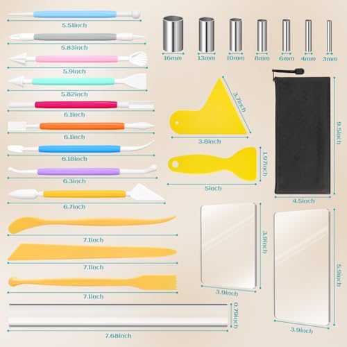 Amrules 25 Pcs Polymer Clay Sculpting Tools Kit for Adults - color: Circlecutter-25Pcs