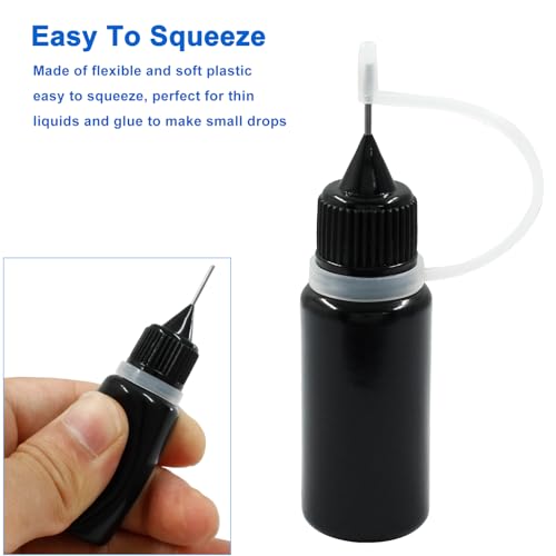 Piutouyar 10ml Black Precision Tip Applicator Bottle, 10 Pcs - size: 10ml