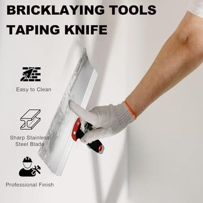 Drywall Knife Set, 10 Pcs Drywall Hand Tool Kit - color: Black, 10pcs