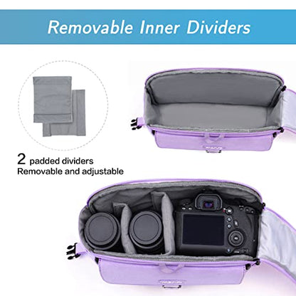 MOSISO Camera Shoulder Bag Camera Case Crossbody Sling Purse, Purple - color: Purple