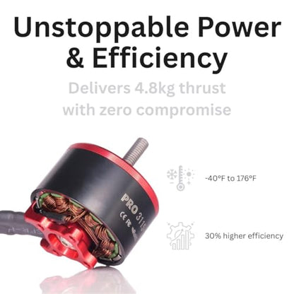 4Pcs Pro 3115-900kv Drone Brushless Motor 4-8s LiPo Kit Spare Part for 8,9,10,13inch Long Range FPV Freestyle Drones,FPV RC Quadcopter Drone Motor,1800W,4819g Thrust - color: RED