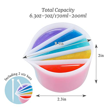 NiArt 5-Channel Silicone Split Cup for Paint Pouring, Resin, Fluid Art