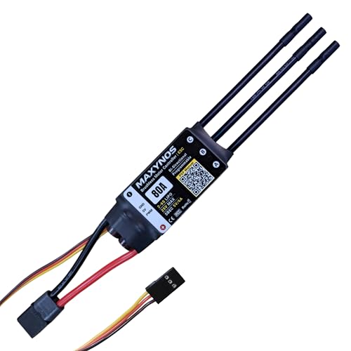 Bidirectional 80A Electronic Speed Controller, 2-6S Lipo ESC with XT60 Connector, 7.4-25V, for RC Vehicles, Drones, Robotics, & Underwater Thrusters - size: 80A